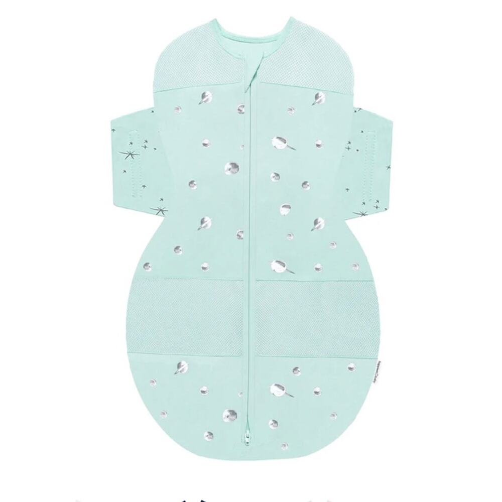 EUC 100% Organic SNOO Baby Sleep Sacks Mint Print Size Large